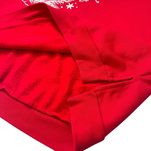 Holiday Time Christmas Sweatshirt Tis The Season To Be Jolly Red Women 2X Slits - Picture 3 of 11